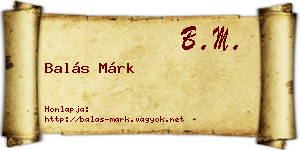 Balás Márk névjegykártya